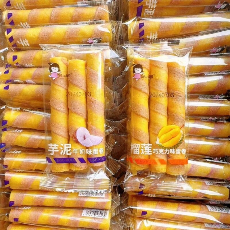 郑小妞卷心酥榴莲芋泥牛奶味夹心蛋卷饼干独立包装休闲小吃零食品