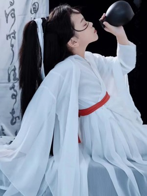 汉服女童魏晋大袖衫亲子装儿童中国风仙侠气男古装至尊宝紫霞仙子