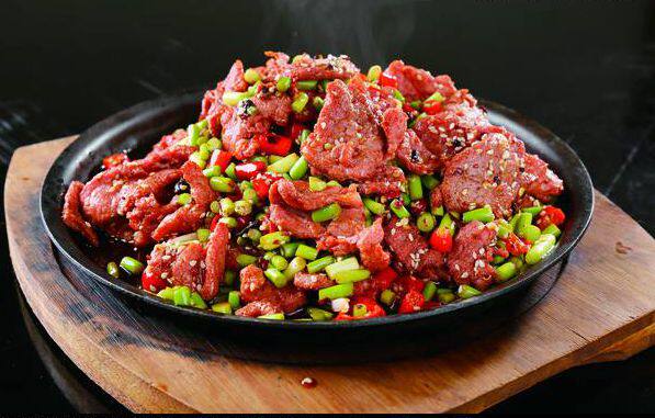 荷味蒙古肉500g铁板干锅猪里脊肉私房菜酒店特色菜