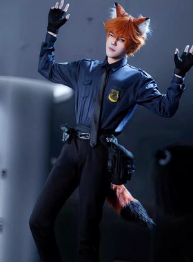 尼克狐尼克cos服装疯狂动物城朱迪兔子狐狸警官cosplay衣服全套男