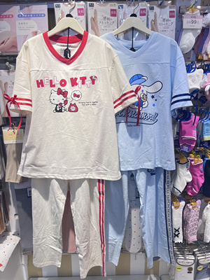 tutuanna专柜正品25春夏联名heiiokitty玉桂狗棉质短袖长裤家居服