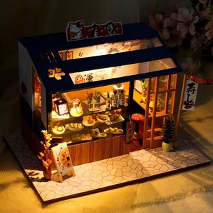 diy手工小屋伴手礼日式 寿司店制作微缩模型玩具生日礼物女生男生
