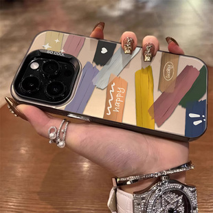 油画笔触2024适用苹果15手机壳iphone14plus新款13promax简约12mini时尚12高级感11pro保护套8plus女款7网红