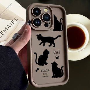 适用于苹果15promax手机壳镜头全包iPhone14高级感创意13简约12por全新款 保护套小众 液态硅胶个性 防摔11女款