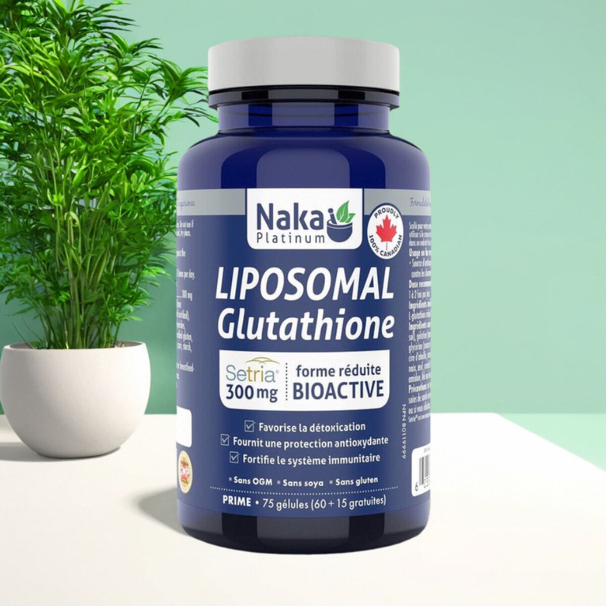 现货 加拿大 Naka Glutathione 脂质体 谷胱甘肽 去黄亮白护肤