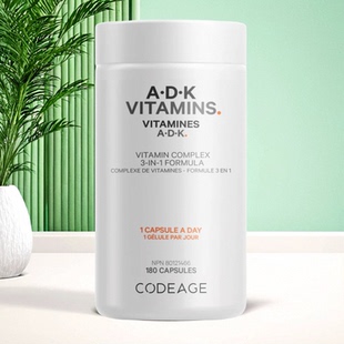 加拿大Codeage ADK维生素补充剂 维生素 A+D3+K1+K2 整体健康支持