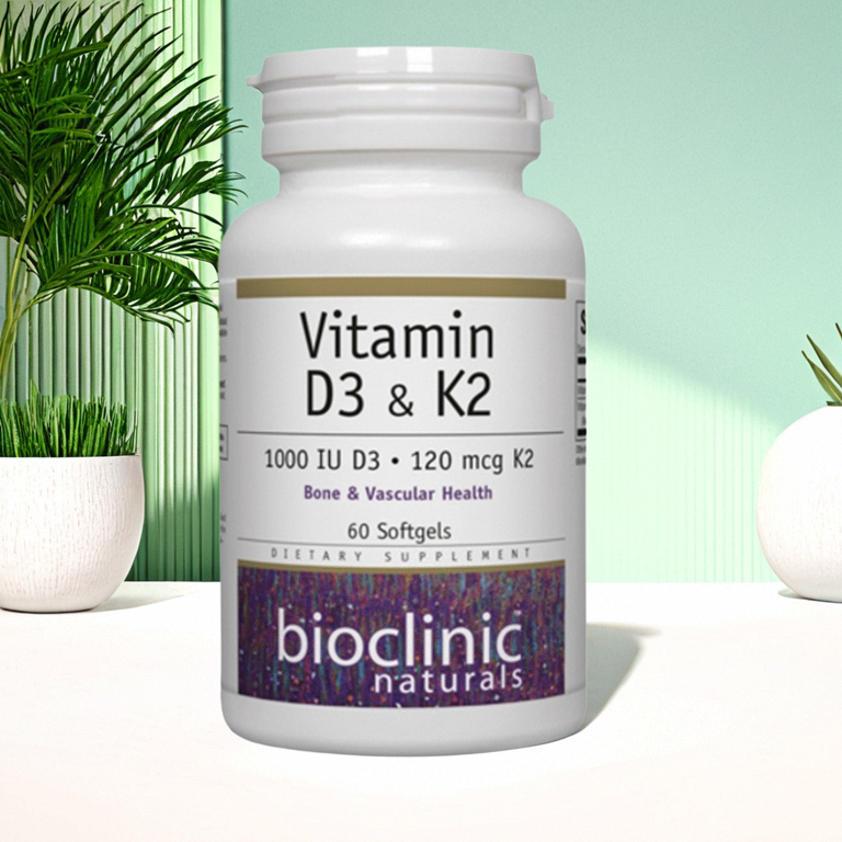 现货加拿大 Bioclinic Naturals 维生素D3K2 专业级 骨骼健康支持