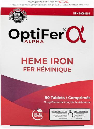 现货 加拿大 Optifer Alpha heme iron 血红素铁补充 缺铁性贫血