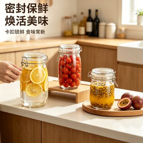 密封罐玻璃瓶子泡酒泡菜坛子储物
