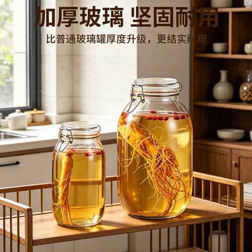 泡酒玻璃瓶加厚密封坛泡药酒容器