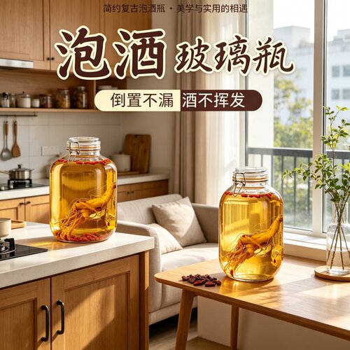 泡酒玻璃瓶加厚密封坛泡药酒容器