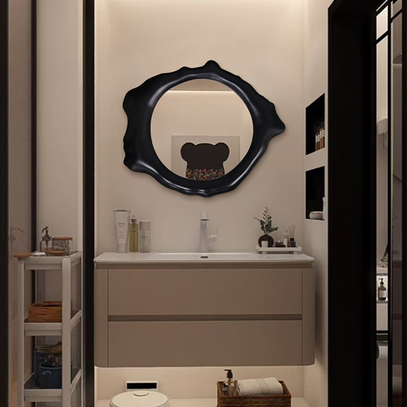 法式不规则化妆镜设计感创意客厅玄关镜装饰镜艺术造型卫生间镜子
