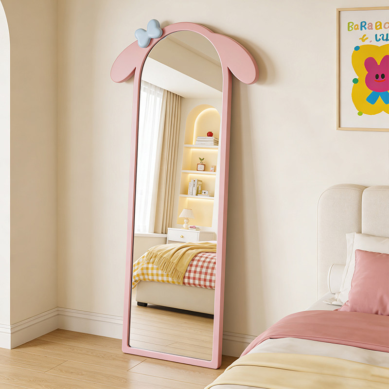 卡通创意女生卧室衣帽间穿衣镜北欧服装店设计师试衣镜家用落地镜