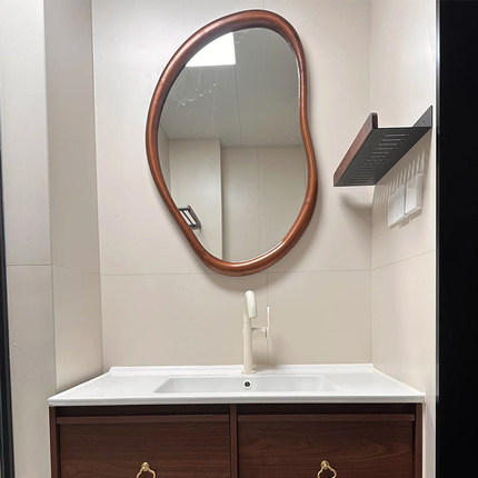 中古风壁挂卫生间led智能浴室镜法式复古不规则卧室化妆镜艺术镜