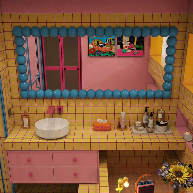 北欧卫生间智能led浴室镜ins风落地全身镜壁挂试衣镜化妆镜定制镜