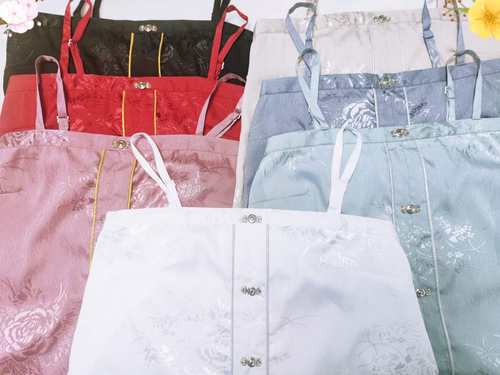 楠风馆原创夏季新品改良汉服 明制主腰吊带款多色可选  暗纹提花
