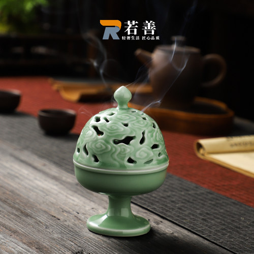 陶瓷手工香炉家用室内茶道摆件