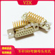 实芯针D SUB连接器HDR15PIN母头光孔 镀金连接器弯脚HDB15P母座