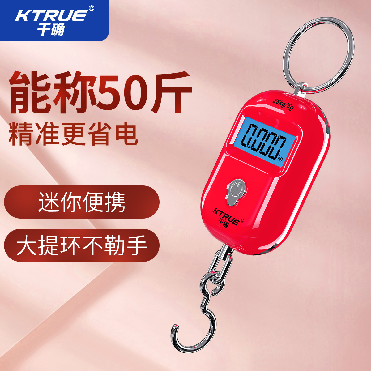 精准迷你手提电子秤高精度小型便携式吊秤弹簧秤家用钩称随身小秤_虎窝淘