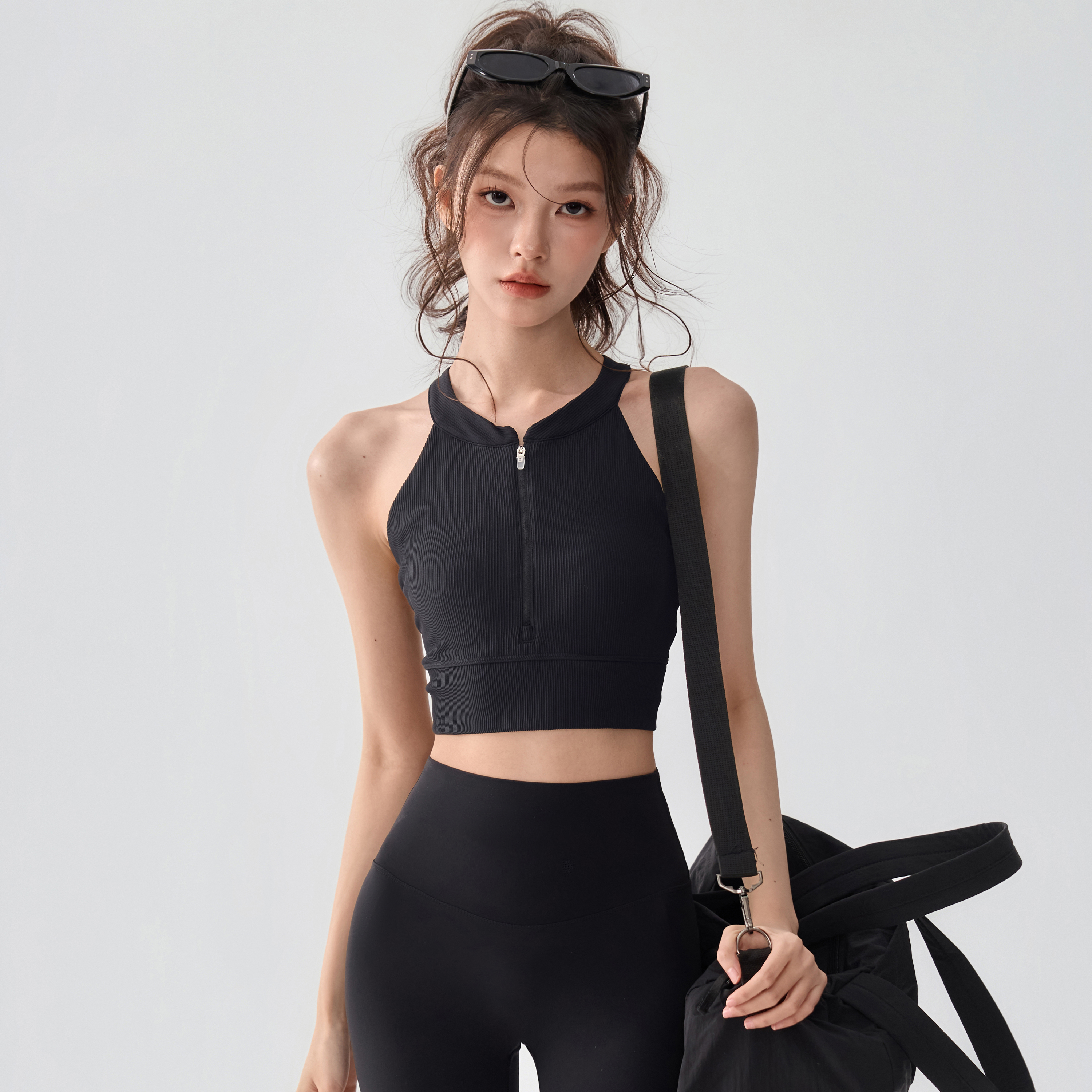 一体式运动背心女防震美背瑜伽内衣外穿健身聚拢普拉提文胸bra新