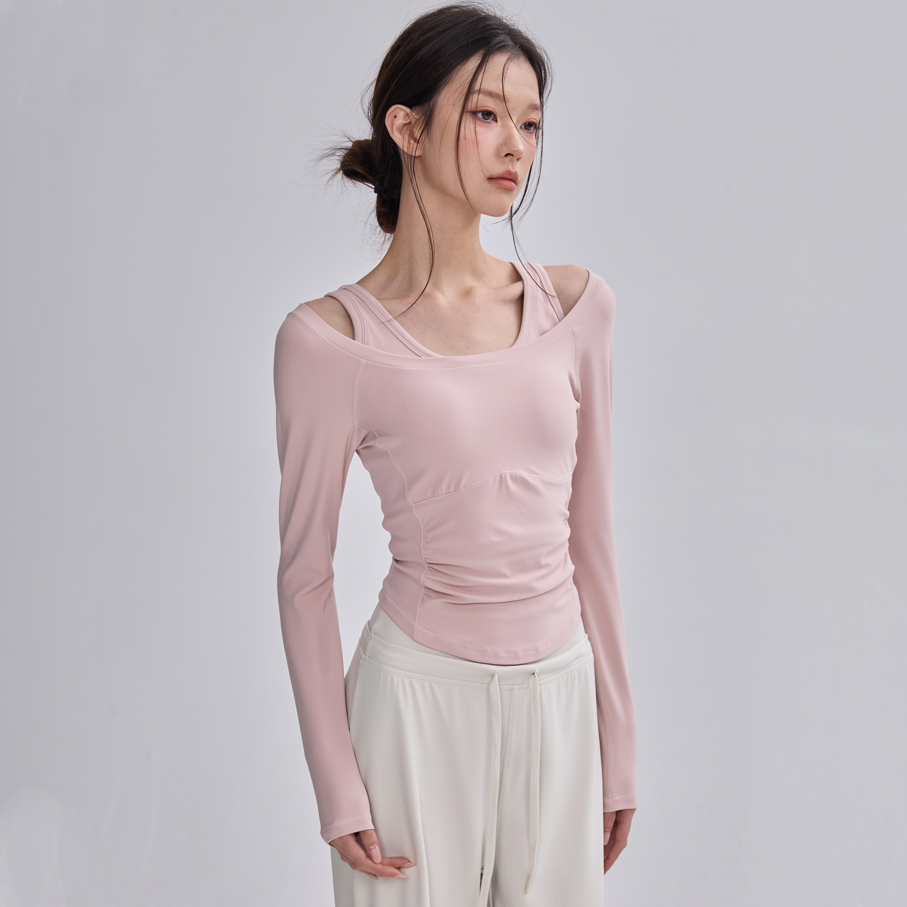 瑜伽服上衣女2026新款健身运动长袖两件套跑步普拉提训练气质套装,运动/瑜伽/健身/球迷用品,瑜伽t恤,淘宝优惠券,粉丝福利购,淘宝优惠卷