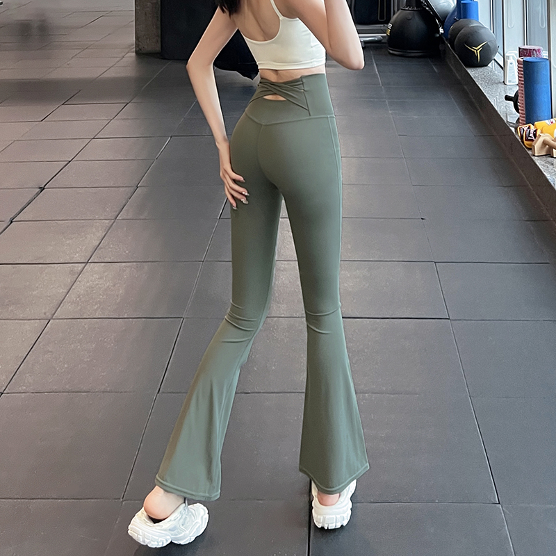 宋站紧身高腰收腹提臀喇叭裤