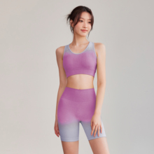 宋站瑜伽服运动套装女多巴胺渐变户外健身内衣短裤2025夏新款套装