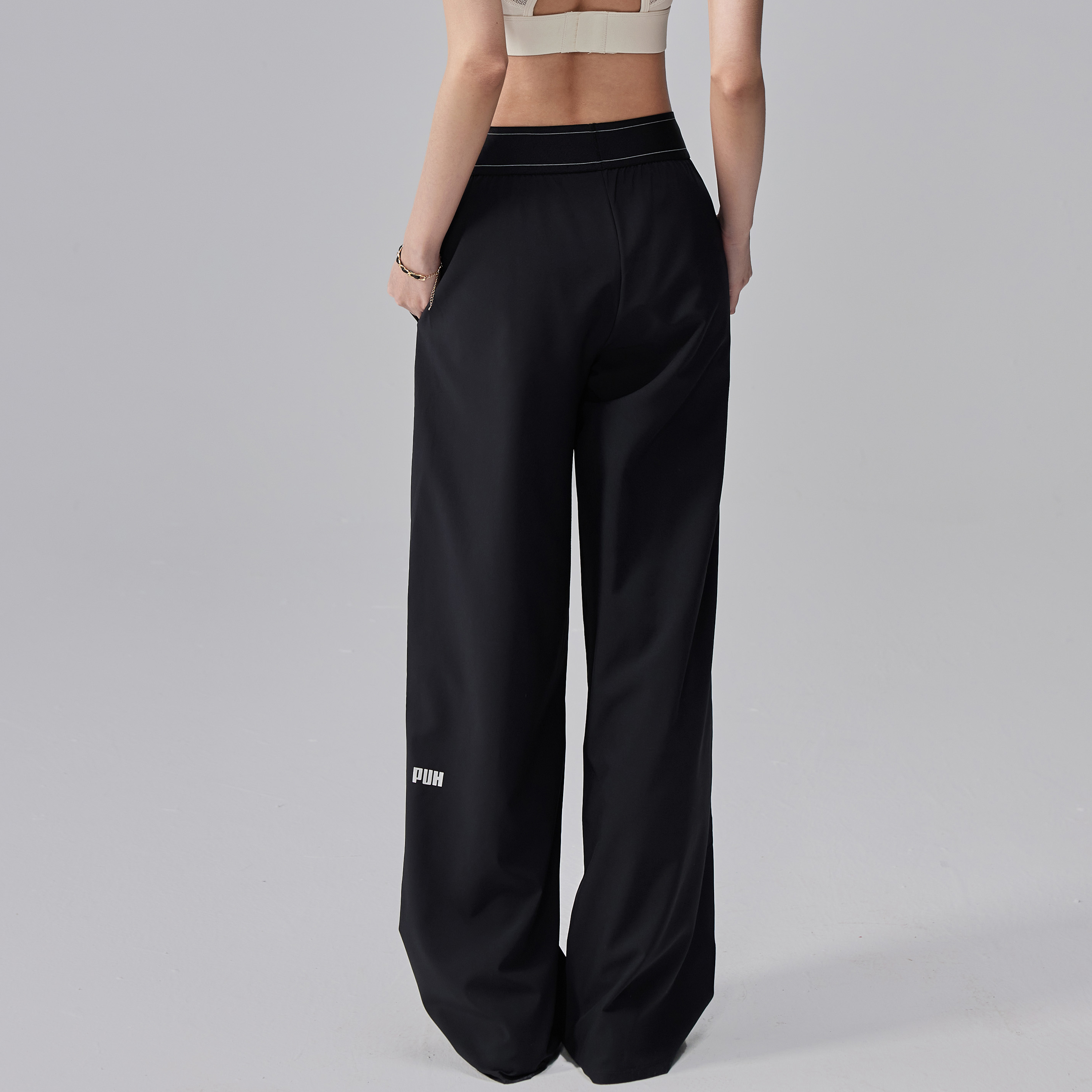 宋站休闲阔腿瑜伽裤宽松垂感直筒