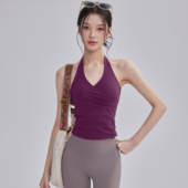 挂脖瑜伽服背心女带胸垫运动上衣普拉提外穿健身美背吊带2026新款