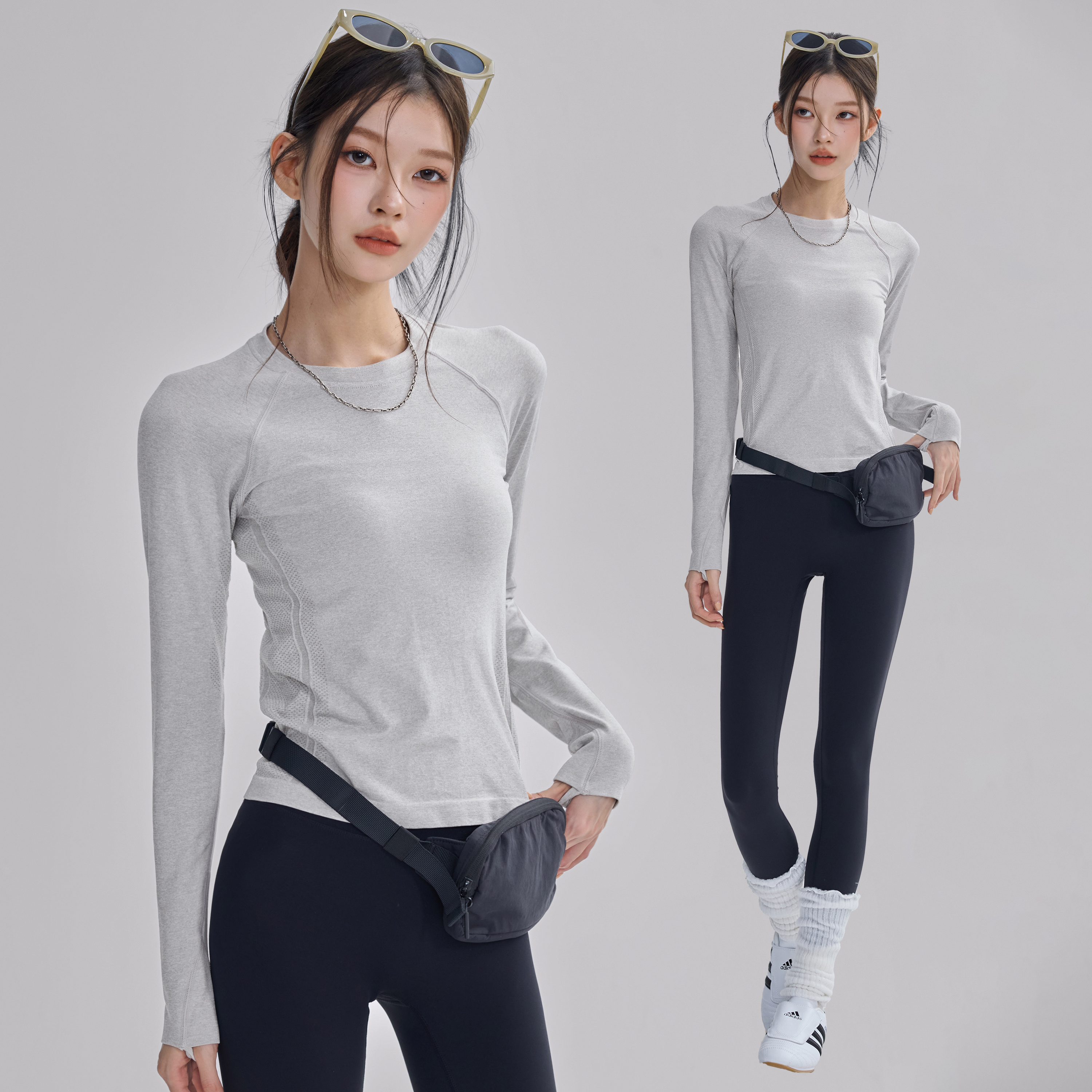 瑜伽服上衣女2025新款健身跑步训练速干长袖初秋修身显瘦运动T恤