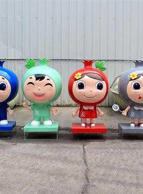 户外玻璃钢卡通垃圾分类雕塑摆件城市文化主题公园幼儿园公仔美陈