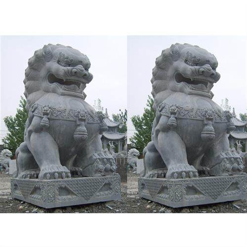 工厂门口米白石石狮子哪里卖大门米石头狮子多少钱石料狮子图