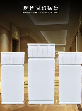 防水防锈烤漆白色长方体底座新中式客厅酒店样板婚庆房外雕塑摆件