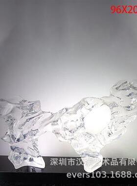 高档树脂装饰摆设仿琉璃蓝色艺术品酒店大堂雕塑摆件