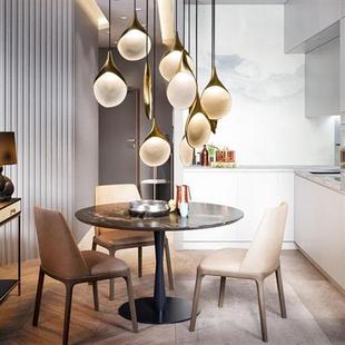 后现代轻奢餐厅大厅吧台楼梯酒店别墅复式 搂设计师样板间组合吊灯