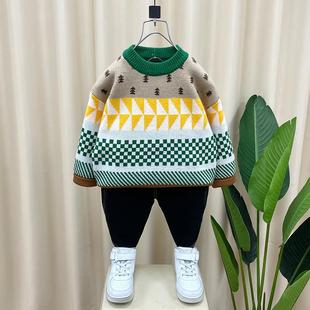 时髦针织打底线衫 洋气宝宝酷帅儿童秋装 潮 2025新款 男童毛衣春秋款