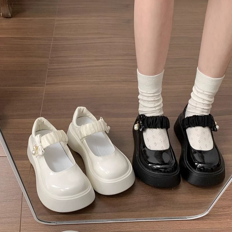 厚底jk搭配裙子小皮鞋女高跟鞋小个子显高防水台单鞋2025夏季新款