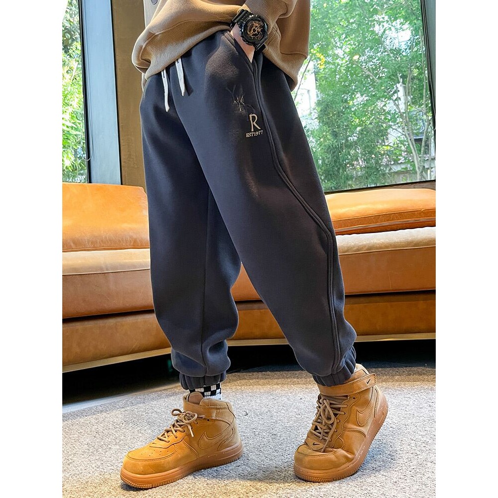 男童运动裤子春秋冬款加绒卫裤新款秋季中大儿童秋装男孩休闲