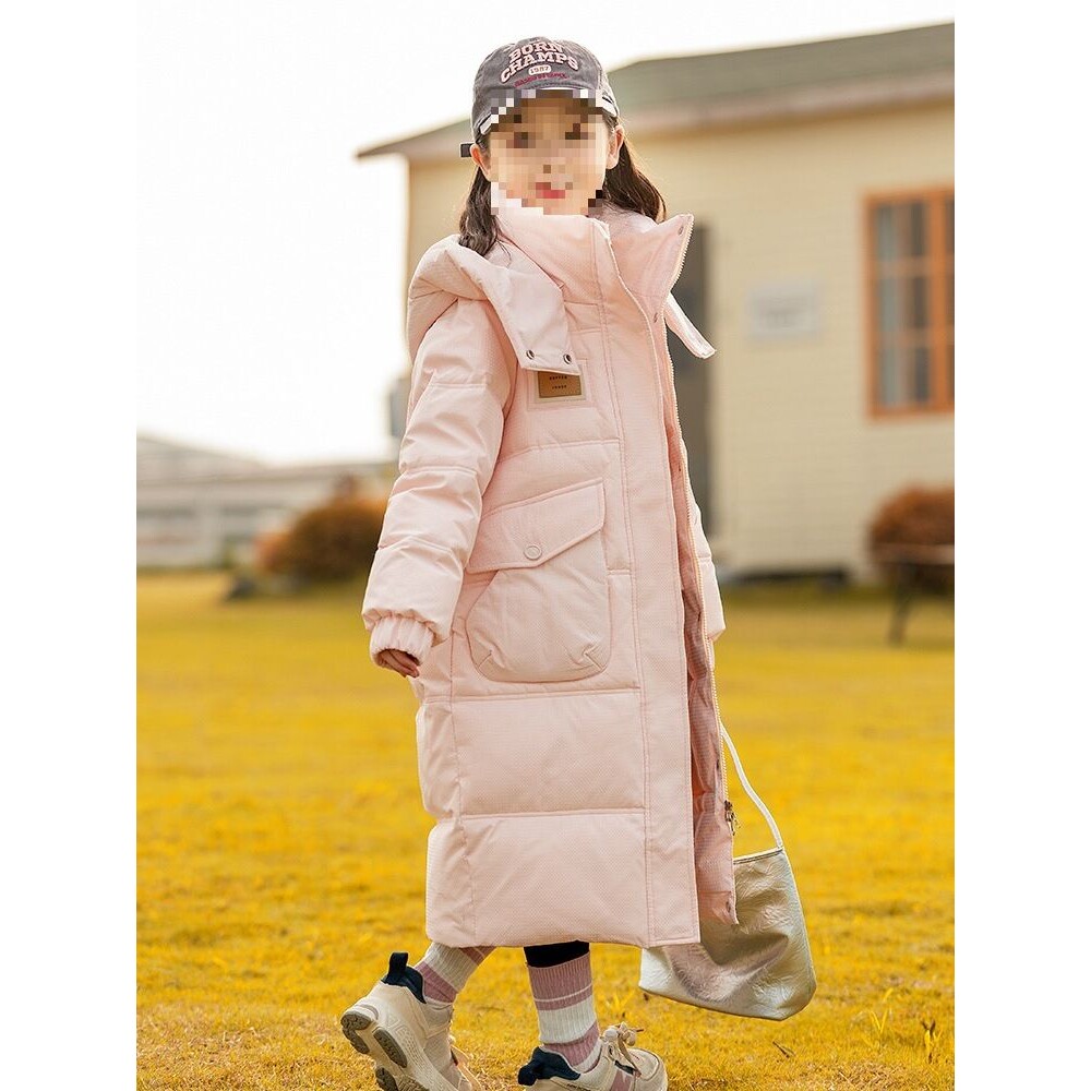 儿童长款羽绒服女童2025新款中大童过膝加厚韩版洋气童装冬季外套