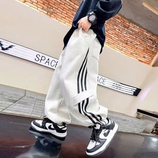 宽松裤 男童冬装 儿童冬季 新款 子 中大童加绒加厚一体绒休闲卫裤