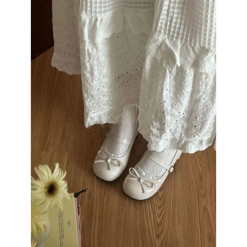 洛丽塔白色厚底玛丽珍女鞋2025春季新款小皮鞋法式复古浅口单鞋女