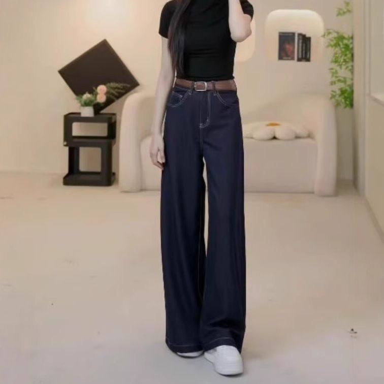 牛仔裤女直筒宽松春季秋冬2025年新款高腰显瘦小个子阔腿拖地裤子,女装/女士精品,大码裤装,淘宝优惠券,粉丝福利购,淘宝优惠卷