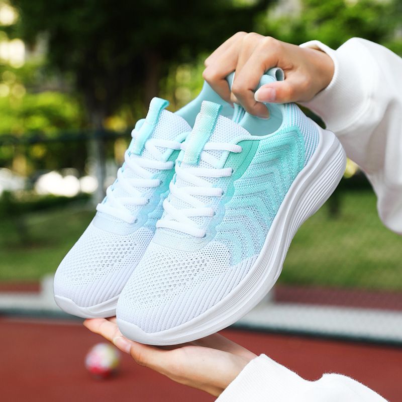 2025新款女鞋透气百搭运动鞋飞织软底休闲鞋女士轻便网面跑步鞋子