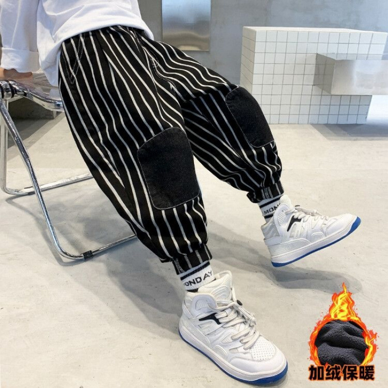 男童牛仔裤加绒加厚一体绒裤子儿童装秋冬新款中大童春秋装潮