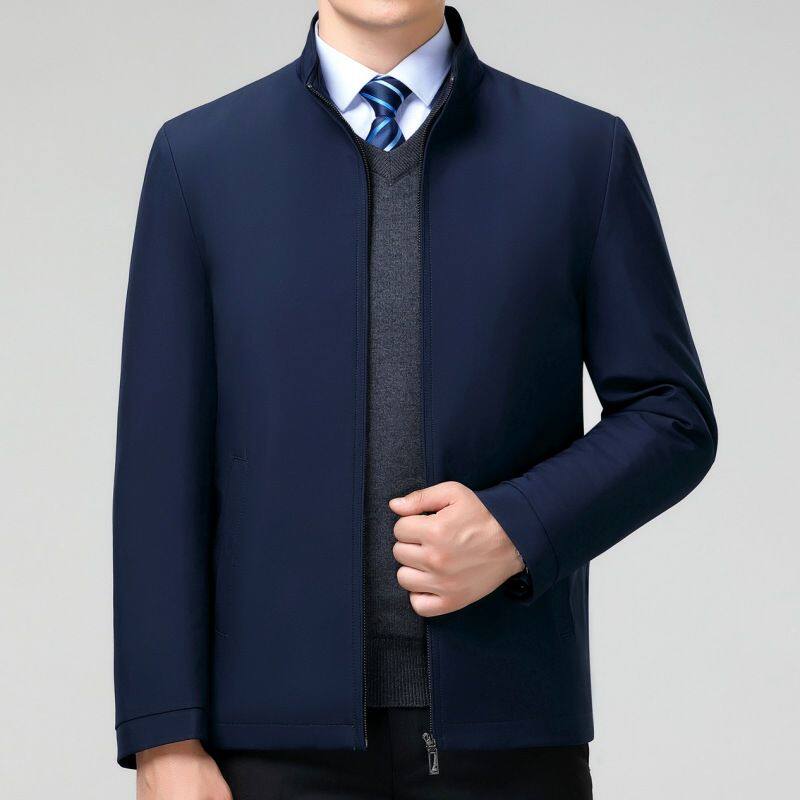 秋冬装加绒外套男中老年休闲立领棉衣爸爸装棉服商务厚款男装棉袄