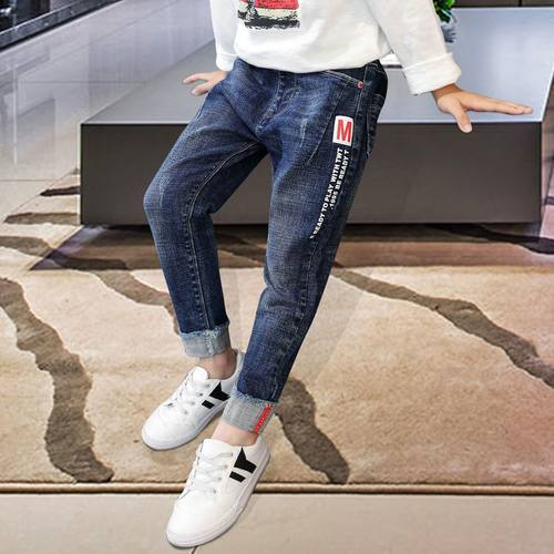 男童裤子2025春装新款中大童牛仔裤儿童长裤男孩秋冬加厚加绒裤子