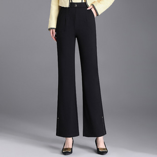 子春季 高腰长裤 休闲裤 中老年女春秋款 中年女洋气百搭喇叭裤 妈妈裤