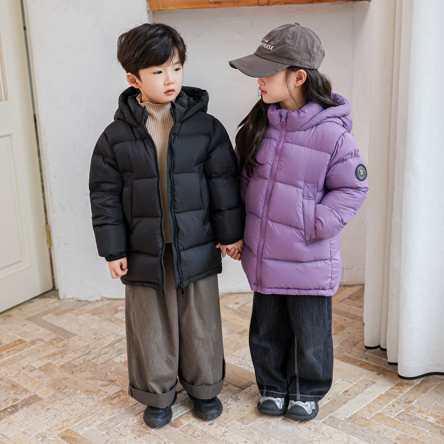 儿童羽绒服2025冬季加厚90白鸭绒雷锋帽中长款中大童男童女童外套