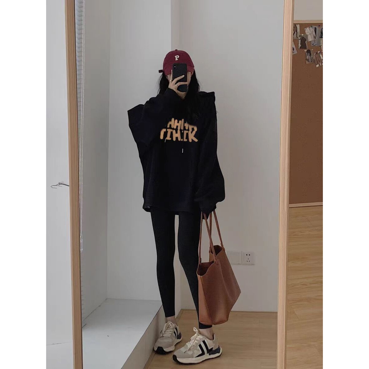 慵懒风重磅连帽卫衣女春秋冬季加绒加厚宽松即墨外套帽衫女装上衣