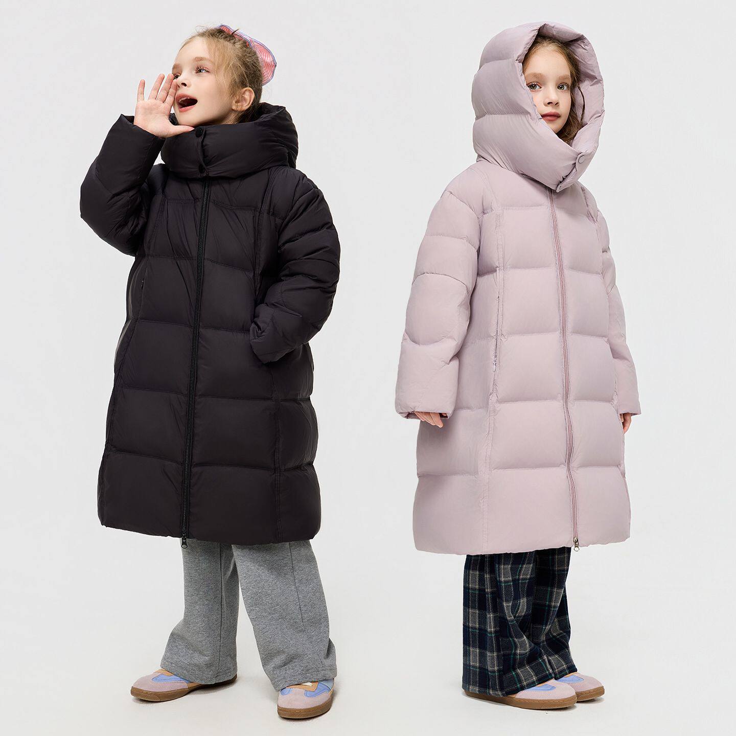 儿童羽绒服女童中长款2025冬季新款中大童洋气白鸭绒童装加厚外套